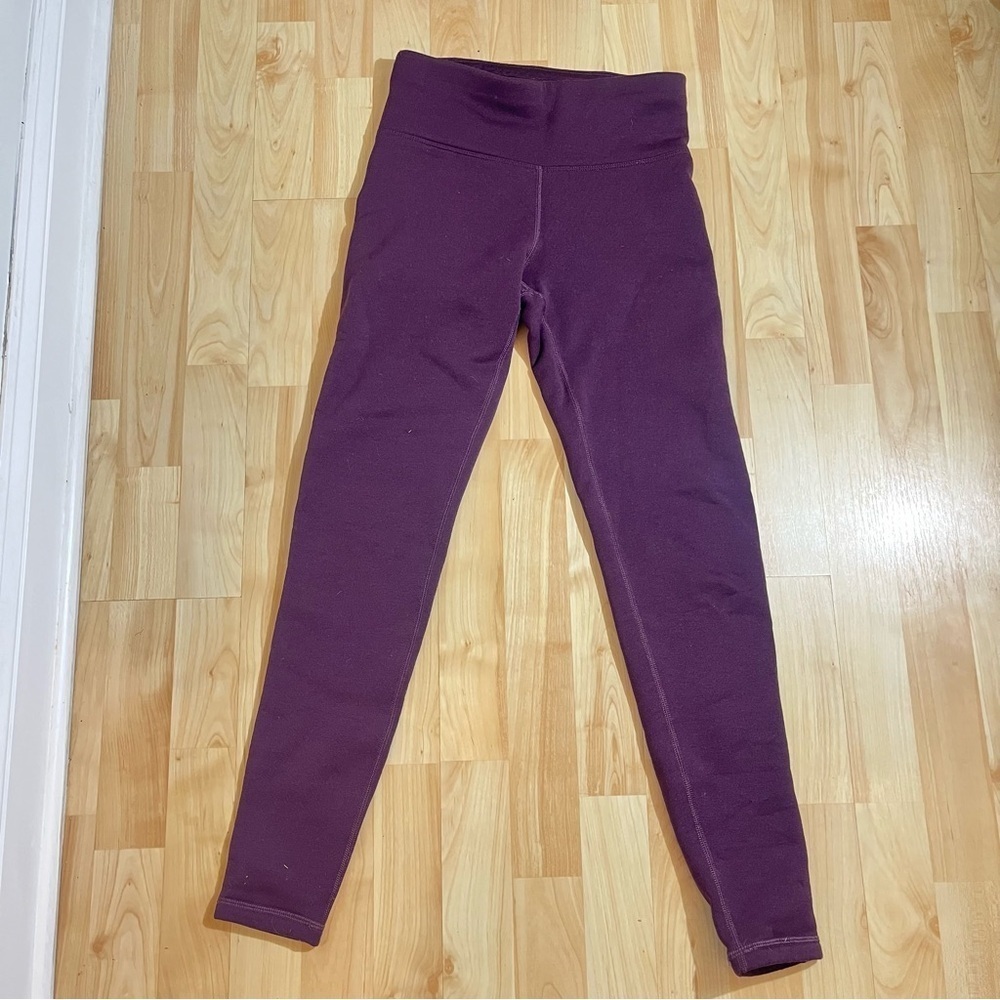 ATHLETA Womens Maroon Fleece Lined Altitude Tights Leggings Size XS